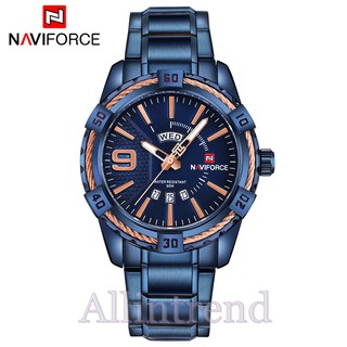 นาฬิกา Naviforce รุ่น NF9117M สีทองชมพู/น้ำเงิน ของแท้ รับประกันศูนย์ 1 ปี ส่งพร้อมกล่อง #NF NF9117