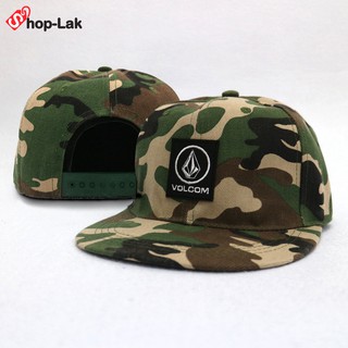 หมวก hiphop volcom ลายทหาร ด้านหลังเป็น snapback