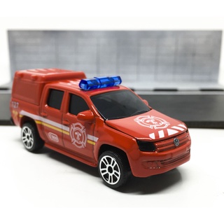 Majorette Volkswagen Amarok - Fire brigade - Red Roof 127 - Red Color /Wheels D5S /scale 1/65 (3 inches) no Package