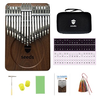 thumb piano☽№▦เปียโนนิ้วหัวแม่มือ 34 โทนเมล็ดเปียโนนิ้วผลไม้ Kalimba สองชั้น 17 คีย์ 21 และครึ่ง 24 นิ้วหัวแม่มือเปียโนม