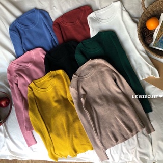 เสื้อไหมพรมแขนยาวคอกลม
