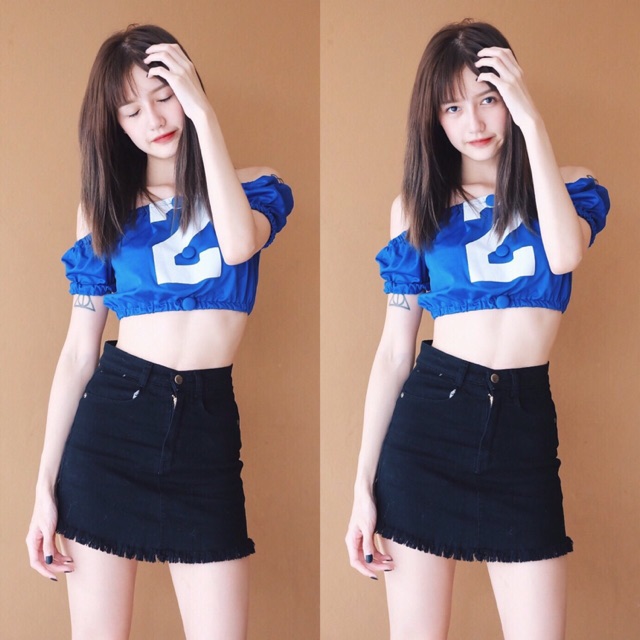 กระโปรงกางเกงสีดำผ้ายืด ป้าย Oops‼️