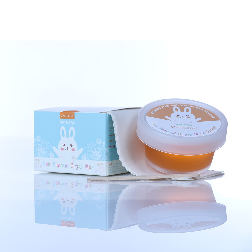 Exclusiva แว็กซ์น้ำตาล กำจัดขน เอ็กซ์คลูซีวา สีส้ม Waxขน 80g. Sugar Waxing แว๊กซ์ขน ฟรีผ้าแวกซ์