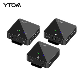 Ytom Wireless go 2 ระบบไมโครโฟนไร้สาย สําหรับสมาร์ทโฟน แล็ปท็อป แท็บเล็ต DSLR กล้องบันทึกวิดีโอ PK Comica Rode Mic