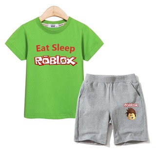 Roblox กางเกงขาสั้นแฟชั่นสำหรับเด็กผู้ชาย 2 ชิ้น