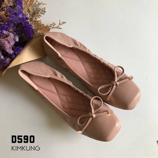 D590 รองเท้าคัทชู flat shoes วัสดุ หนังPU แบบนิ่ม