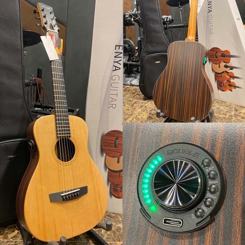 มีลำโพงในตัว กีต้าร์โปร่งไฟฟ้าEnya EB-X1PRO Mini 34นิ้ว หน้าไม้แท้ทรานอคูสติก OS1 มีลำโพงในตัว มีเอฟ