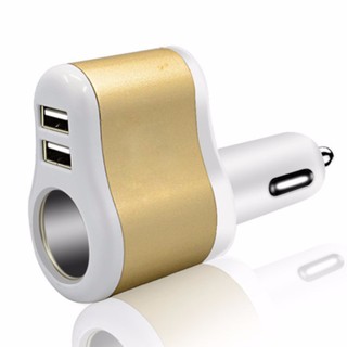 3 in 1 Car Charger  (2 USB Port + 1 Socket)