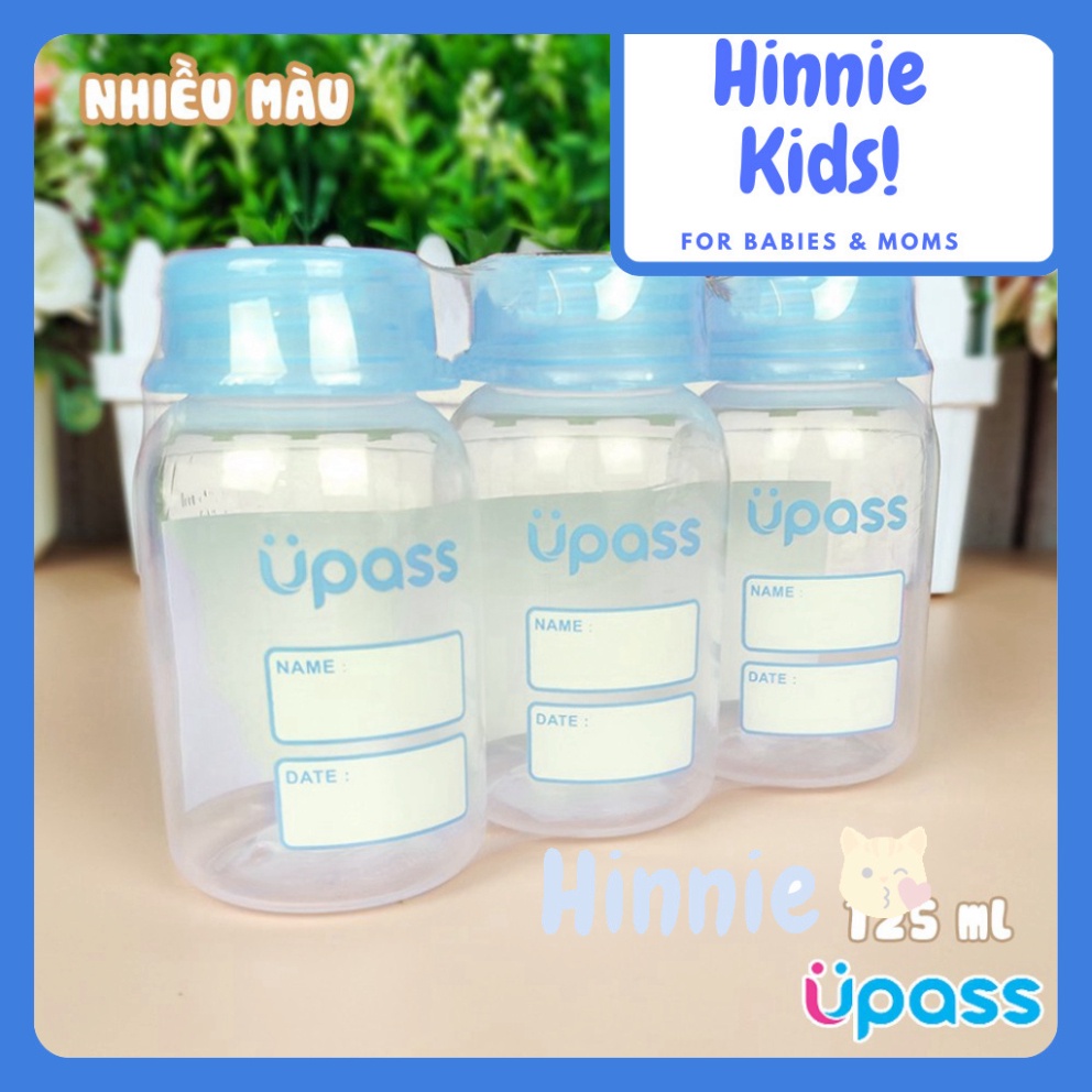 ชุดขวดเก็บน้ํานม UPASS 3 ขวด (ไม่มีกล่อง) 125ml/b UP0101W เพื่อความสะดวก HINIE KIDS