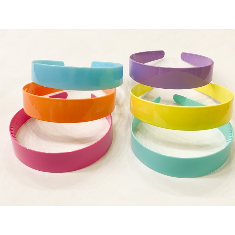 คาดผมพาสเทล คาดผมเรียบ คาดผมสีสวย หน้ากว้าง 3 ซม มีฟันกันลื่นไหล