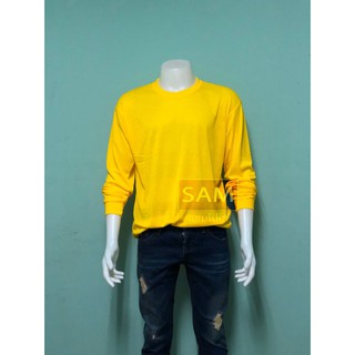 sampoloเสื้อคอกลมแขนยาว -สีเหลือง-Yellow