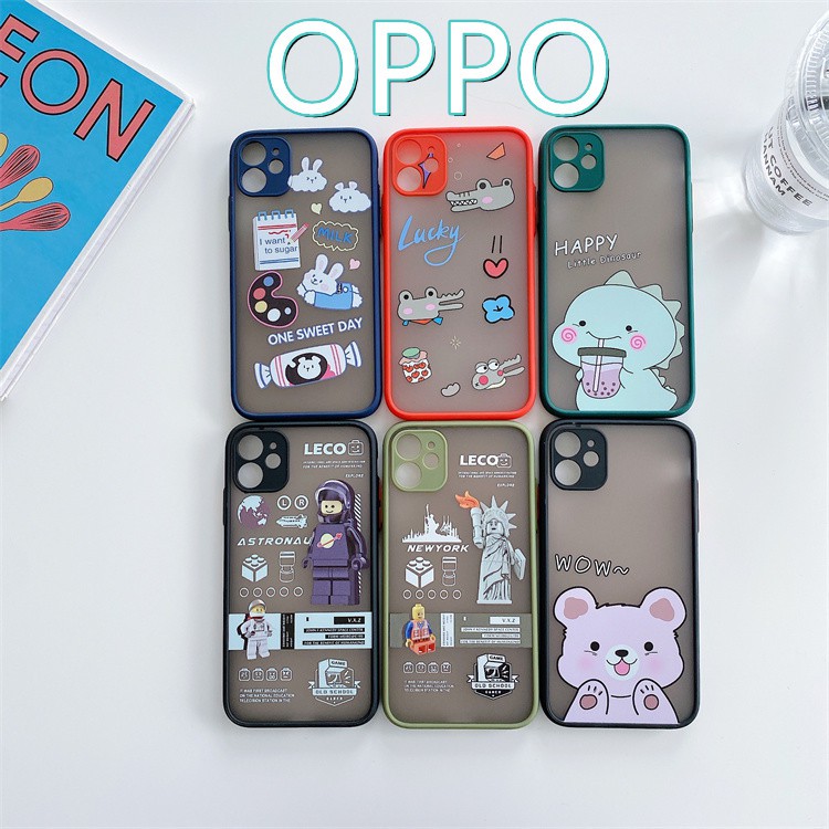 เคสหลังการ์ตูนด้านขอบสีรุ่น OPPO A3S A5S A9 2020 A5 2020 RENO 4 A5 A7 #898
