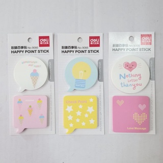 Deli Sticky Notes กระดาษโน๊ตกาวแฟนซี (คละสี) จำนวน 1 ชิ้น