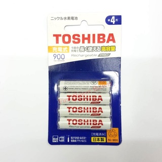 ถ่านชาร์จTOSHIBA AAA 900mAh (4ก้อน)ของแท้