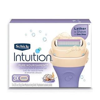 ชุดใบมีดโกนอุปกรณ์เสริมสำหรับมีดโกนรุ่น Schick Intuition Pure Nourishment Coconut Milk&amp;almond Oil Women’s Razor Refill