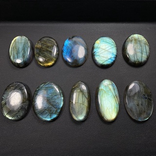 Premium Grade ⚡️ หินลาบราโดไรท์ เจียรทรงหลังเบี้ย (Labradorite Cabochon) Oval Shape#1