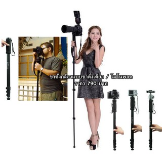 Monopod ขาตั้งกล้องขาเดี่ยว ความยาวสูงสุด 171 cm น้ำหนักเบา พกพาสะดวก