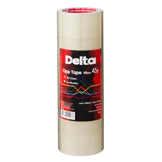 เทปโอพีพี 2 นิ้วx45 หลา (แพ็ค6ม้วน) ใส Delta