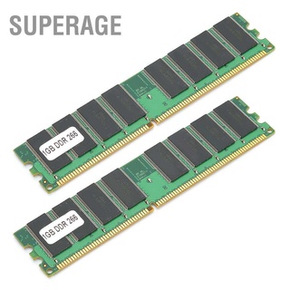 Superage 2Pcs Memory Module Desktop Full Compatible Double‑Sided 16‑Grain DDR 1GB 226Mhz PC‑2100