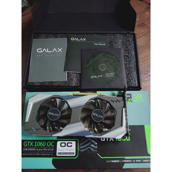 การ์ดจอ (VGA)GTX 1060 6 GB GALAX มือสองใช้งานปกติสวยงาม