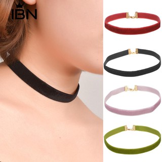 ** โกธิคกำมะหยี่นุ่มสีทึบ Choker สร้อยคอสาว Lady Dance Dance Club