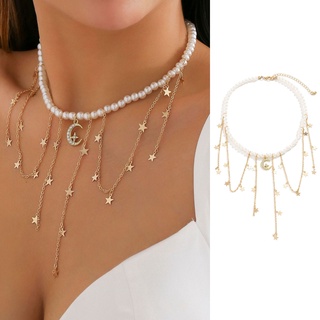 Rr Clavicleสร้อยคอผู้หญิงสร้อยคอมุก Choker Star เครื่องประดับ