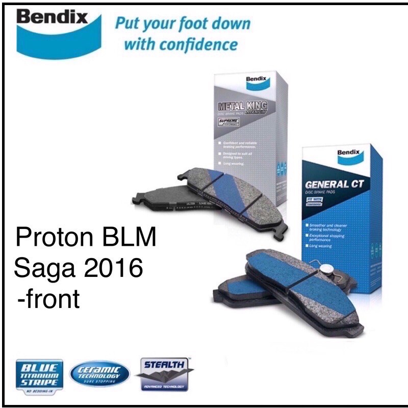 Bendix ผ้าเบรกหน้า สําหรับ Proton Saga BLM FLX Saga VVT Savvy