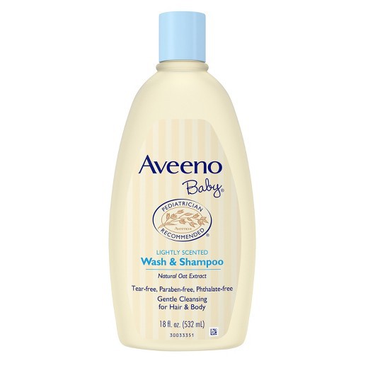 Aveeno Baby Wash &amp; Shampoo 236 ml. [ครีมอาบน้ำเด็กสีฟ้า]