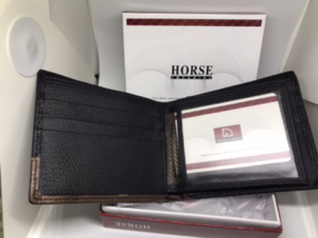 กระเป๋าสตางค์ HORSE หนังแท้ พร้อมส่ง พร้อมกล่อง *กระดุมต่อสี*
