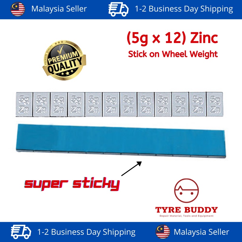 ZINC 5 Gram กาวติดน้ําหนักล้อต่อแถบ; Heavy Duty [1 STRIP]