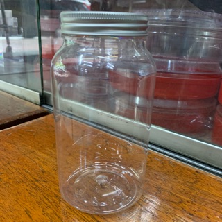 กระปุกพลาสติกกลม ฝาอะลูมิเนียม 600ml