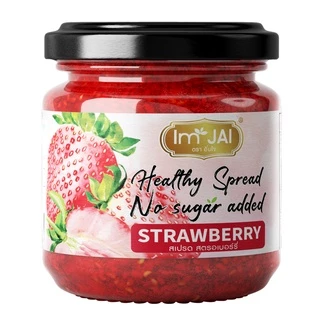สตอเบอรี่ สเปรด No Sugar added 200g. ไม่ใส่น้ำตาล ตราอิ่มใจ เพื่อสุขภาพ คีโต วีแกน เจ โซเดียมต่ำ
