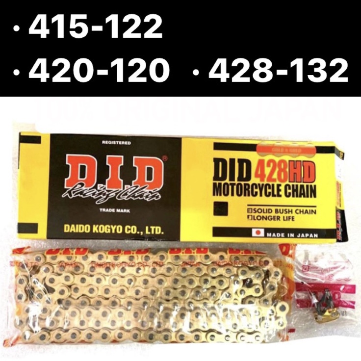 415 420 428 DID MOTORCYCLER CHAIN ( ) // GOLD CHAIN DID RANTAI EMAS ORING O RING 428 GOLD CHAIN 120 