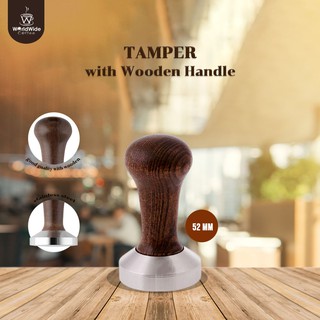 Tamper with wooden 52mm. แทมเปอร์ด้ามไม้ขนาด 52 มม. สินค้าพร้อมส่ง!!