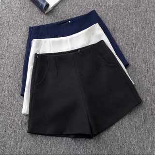 ขาสั้นกระเป๋าเหลี่ยมเอวสูงผ้าฮานาโกะS-4xl มีปลายทาง