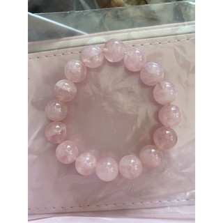 ลดวันเดียวไม่ต้องใช้โค้ด! โรสควอตซ์ Rose quartz ขนาด 10 มม ชมพูใส สวยกว่าในรูป