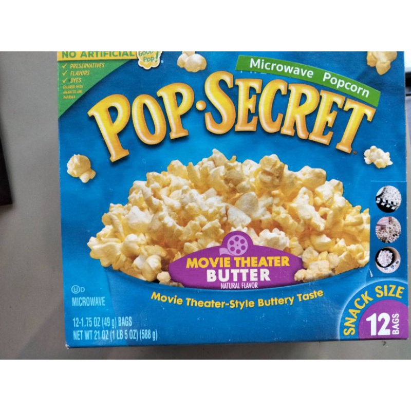 Pop Secret Movie Popcorn เมล็ดข้าวโพดดิบกลิ่นเนย สำหรับฟ 588 กรัม ราคาสุดฟิน