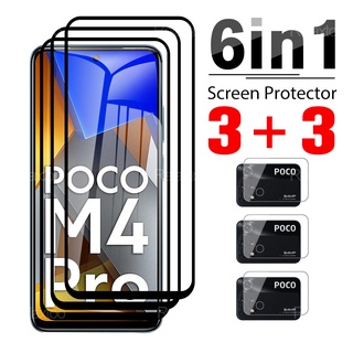 6in1 Screen+Camera Protective Glass for Xiaomi Pocco X3 X4 NFC M3Pro M4Pro X3Pro X4Pro and Poco M4 M3 Pro Tempered Glass