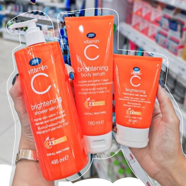 🔥ออกใหม่ล่าสุด🔥 บำรุงผิวกายวิตซีในตำนาน Boots Vitamin C  ครีมอาบน้ำ ครีมทาผิว ครีมทามือ Shower  Body