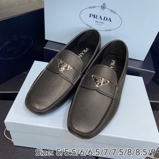 ถูกที่สุด ของแท้ 100% Prada Saffiano leather loafers