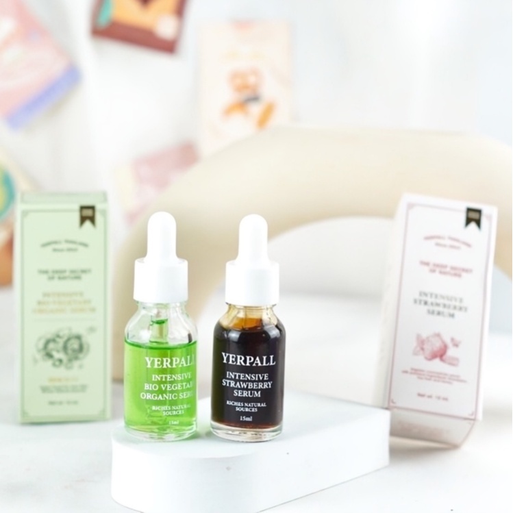 YERPALL เซรั่มสตรอเบอร์รี intensive strawberry serum ลดรอยแดง&สูตรผัก Bio Vegetaby Organic ช่วยสิวยุ
