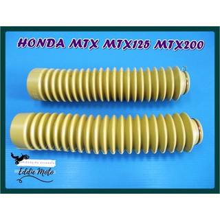 YAMAHA YZ100 D/E/F year 1977-1979 IT125 G 80 MX175 79-81 FRONT FORK BOOT "YELLOW" // ยางกันฝุ่น สีเหลือง เหล็กรัดปลาย
