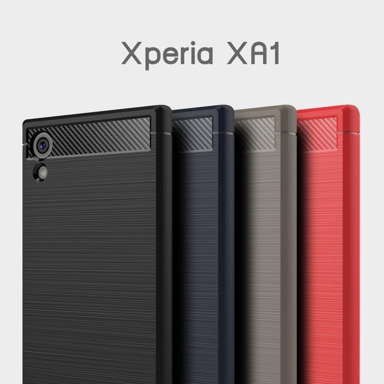 เคส สำหรับ Sony Xperia XA1 Carbon Fiber Metallic 360 Protection TPU Case