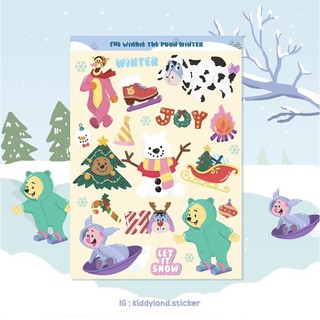 WINNIE THE POOH WINTER STICKER A6(seasonal)