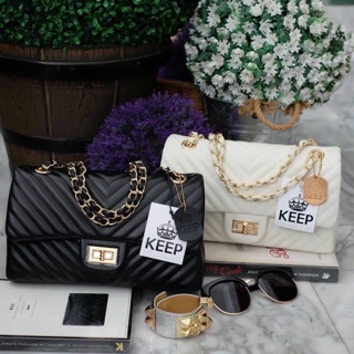 KEEP รุ่น KEEP shoulder chevon chain handbag