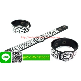 3 Doors Down ขายริสแบนด์ 3 ดอร์ส ดาวน์ 3DN205NA Wristband สายรัดข้อมือวงร็อค