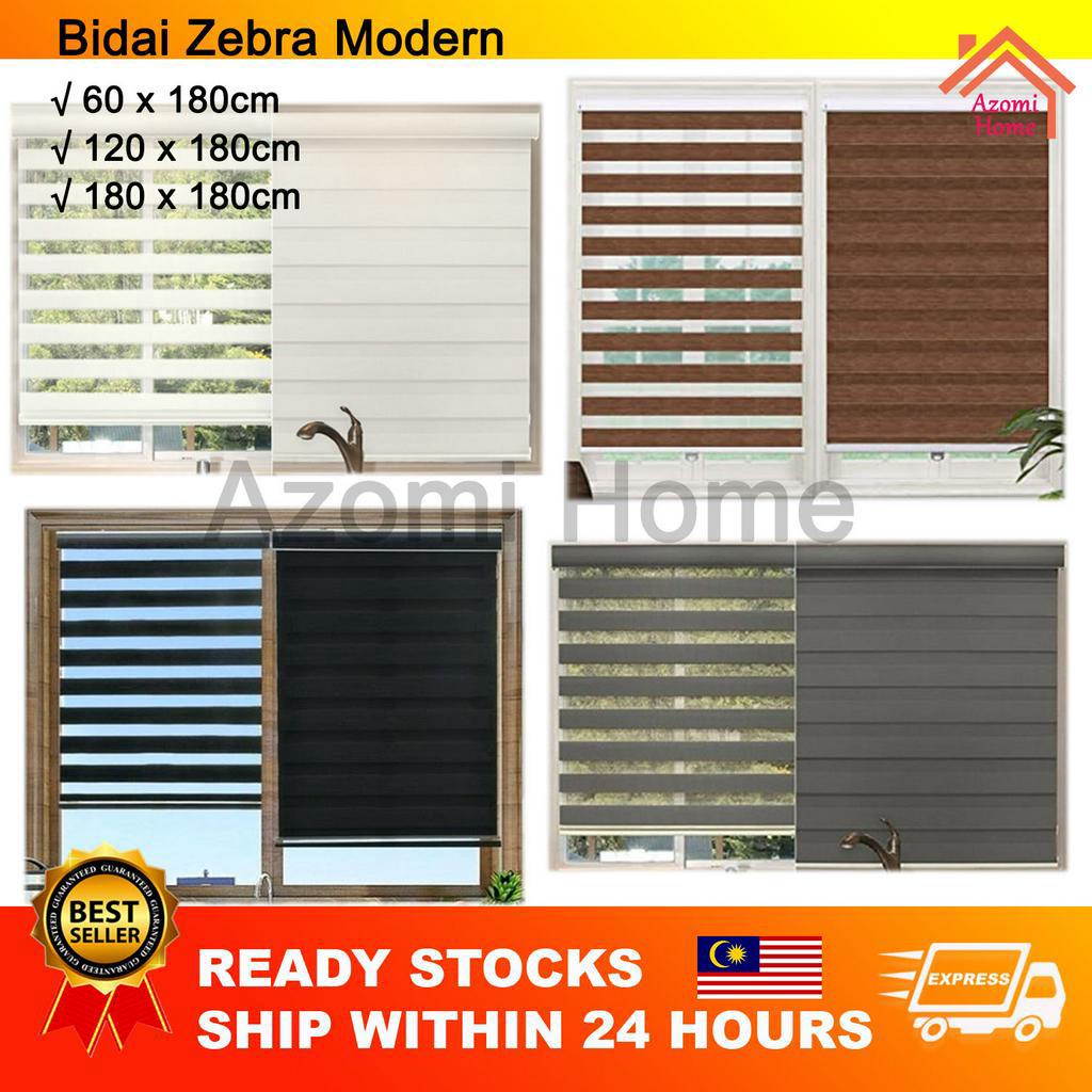 PREMIUM Bidai Moden Zebra Blind Zebra Blind Blind Blinds Langsir Bidai Tingkap Blackout Roller Blind