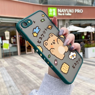 Oppo A71 A71K เคส บาง ฝ้า ใส แข็ง น้ํา หมี ด้านข้าง เคสแบบเต็ม กันกระแทก เคสป้องกัน