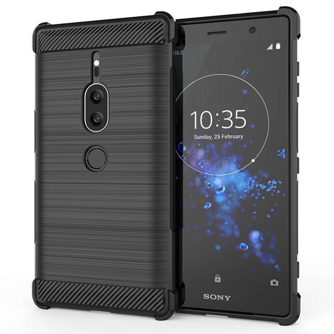 เคส สำหรับ Sony Xperia XZ2 Premium TPU Streamline Aluminium Brush Style : Black