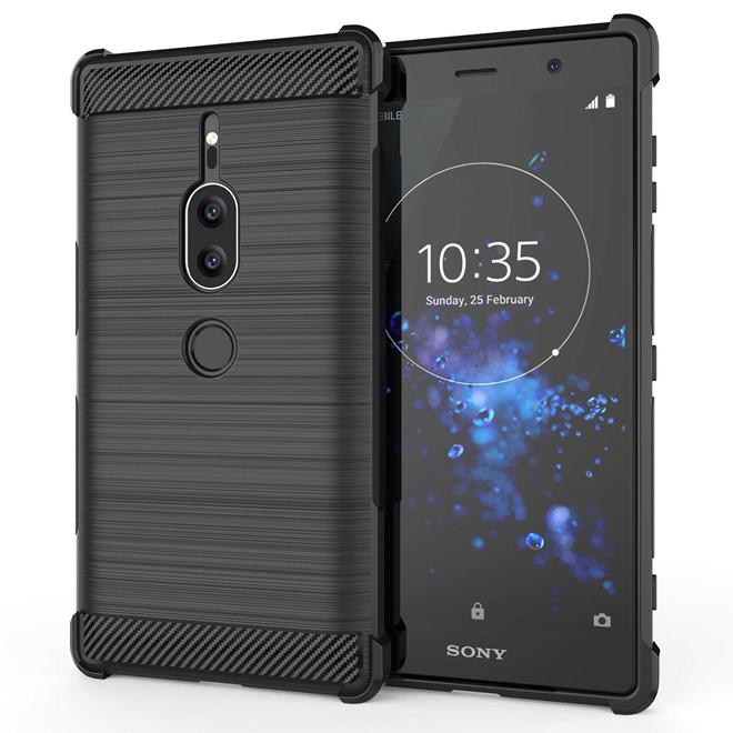 เคส สำหรับ Sony Xperia XZ2 Premium TPU Streamline Aluminium Brush Style : Black